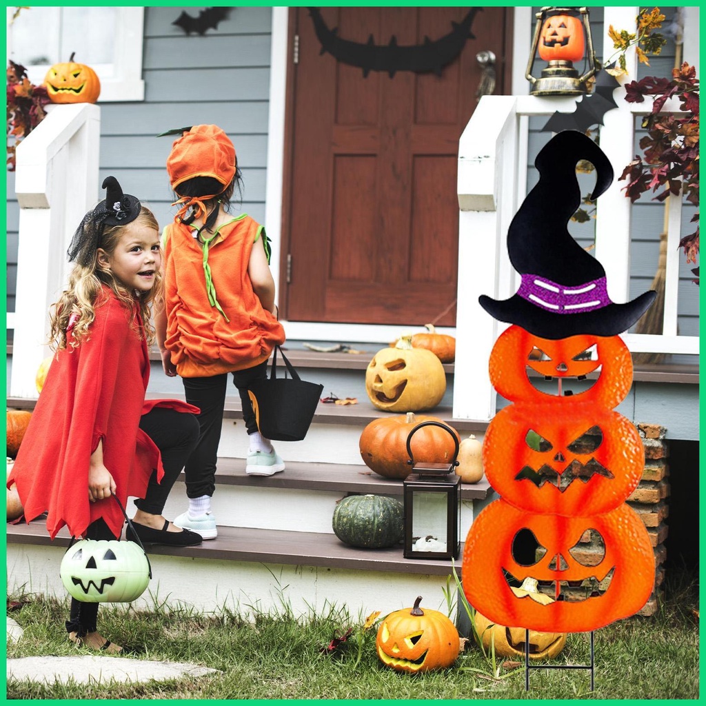 Bảng Hiệu 3 Tầng Hình Bí Ngô Trang Trí Halloween