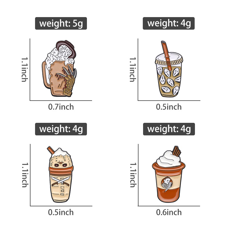 Ghim Cài Áo Hình Ly Trà Sữa Phong Cách Gothic Độc Đáo