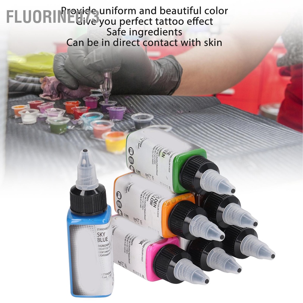 Fluorine073 7 Cái Mực Xăm Tạm Thời Bán Sắc Tố Hình Vĩnh Viễn Màu Cho Nghệ Thuật Cơ Thể 210Ml