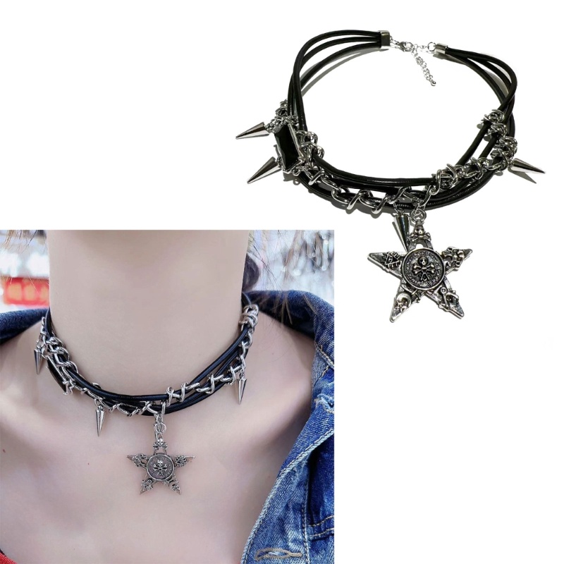Vòng cổ Choker Da ĐíNh Đinh TáN Cá TíNh ThờI Trang Cho Nữ