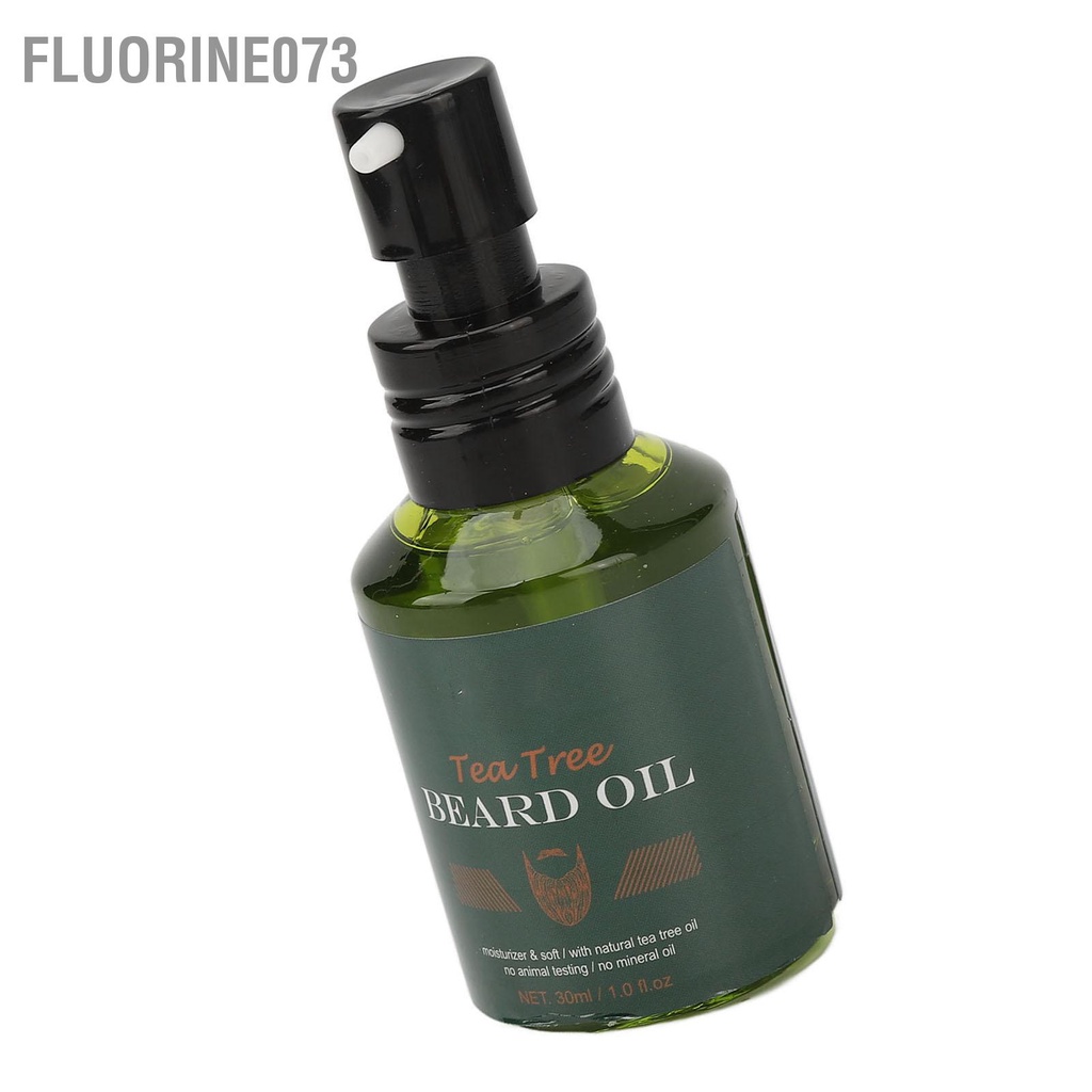 Fluorine073 Dầu Dưỡng Râu Công Thức Cây Trà Thúc Đẩy Ẩm Khỏe Mạnh Làm Mềm 30Ml