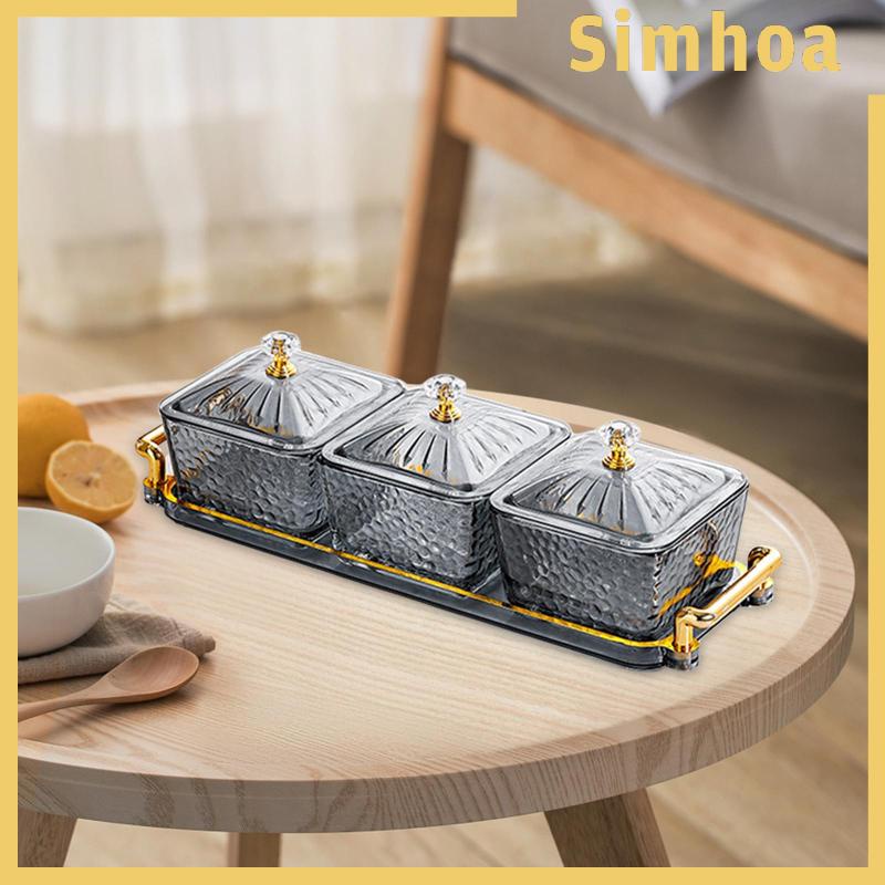 [SIMHOA] Khay Đựng Gia Vị / Thức Ăn Vặt Có Nắp Tháo Rời Được
