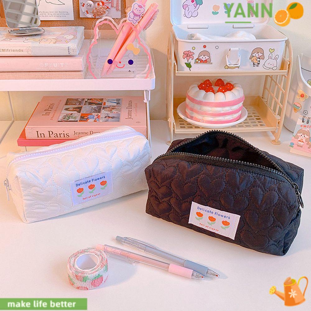 Túi Đựng Bút Màu Trơn Đa Năng Hình Vuông / Hoa Trong Suốt Có Khóa Kéo In Họa Tiết Hoa 1