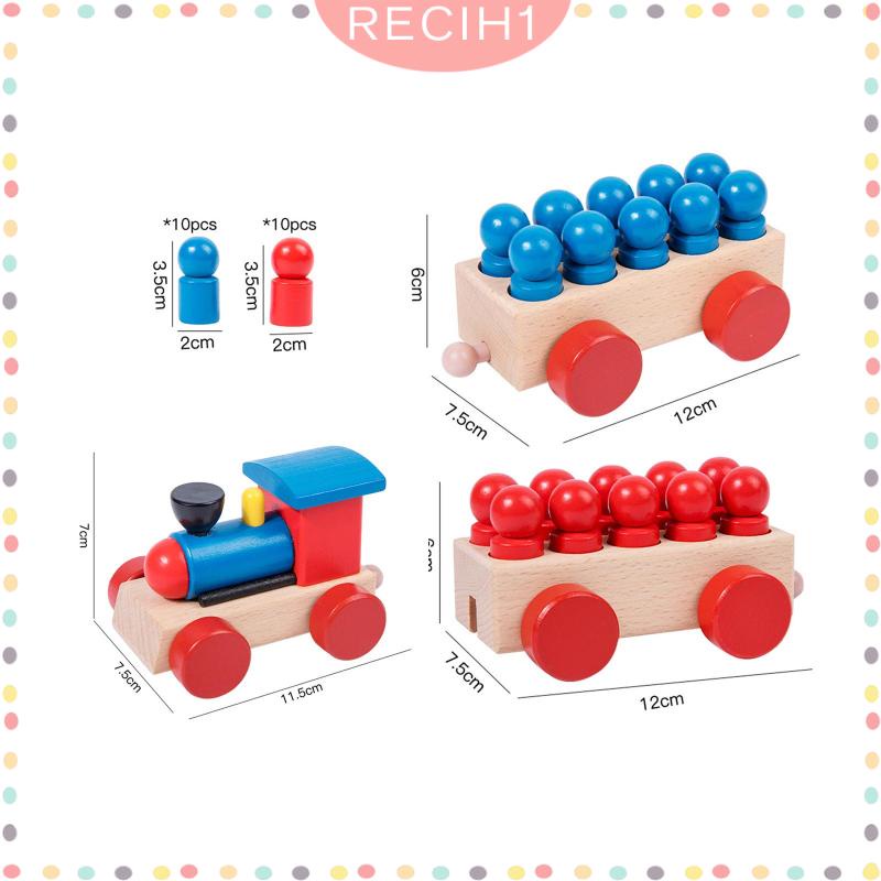 Đồ Chơi Tàu Lửa Bằng Gỗ Nhiều Màu Sắc Dùng Dạy Học Sớm Cho Bé