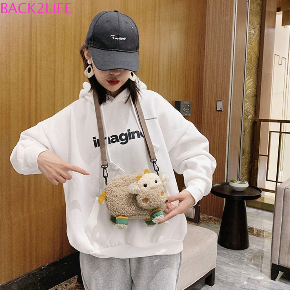 Túi Đeo Chéo Hình Bò Sữa Hoạt Hình Đáng Yêu Cỡ Nhỏ Thời Trang Dạo Phố Năng Động Dành Cho Nữ Back