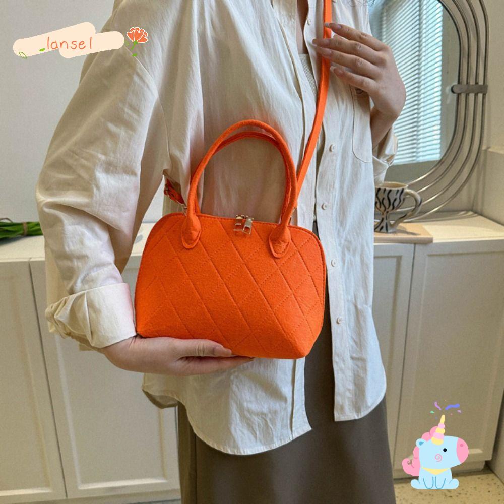 Túi Xách Nữ Hình Vuông Bằng Vải Nỉ Thời Trang Phong Cách Retro