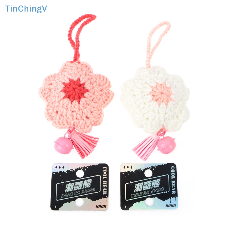[TinChingV] Móc Khóa Túi Xách Dệt Tay Thủ Công Hình Hoa Anh Đào Tua Rua [Mới]