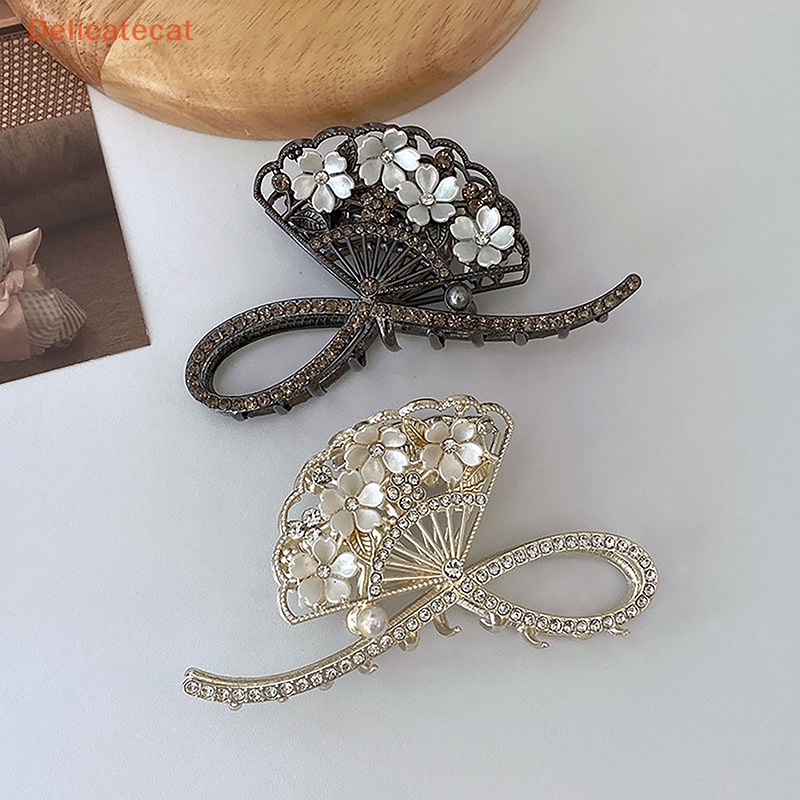 Kẹp Tóc Càng Cua Đính Đá Hình Cá Mập Phong Cách Vintage Thanh Lịch Cho Nữ