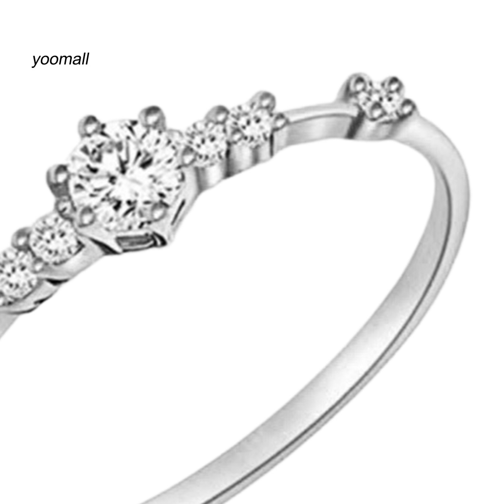 Nhẫn Đính Hôn Bằng Kim Loại Dát Đá Chống Gỉ Cho Nữ