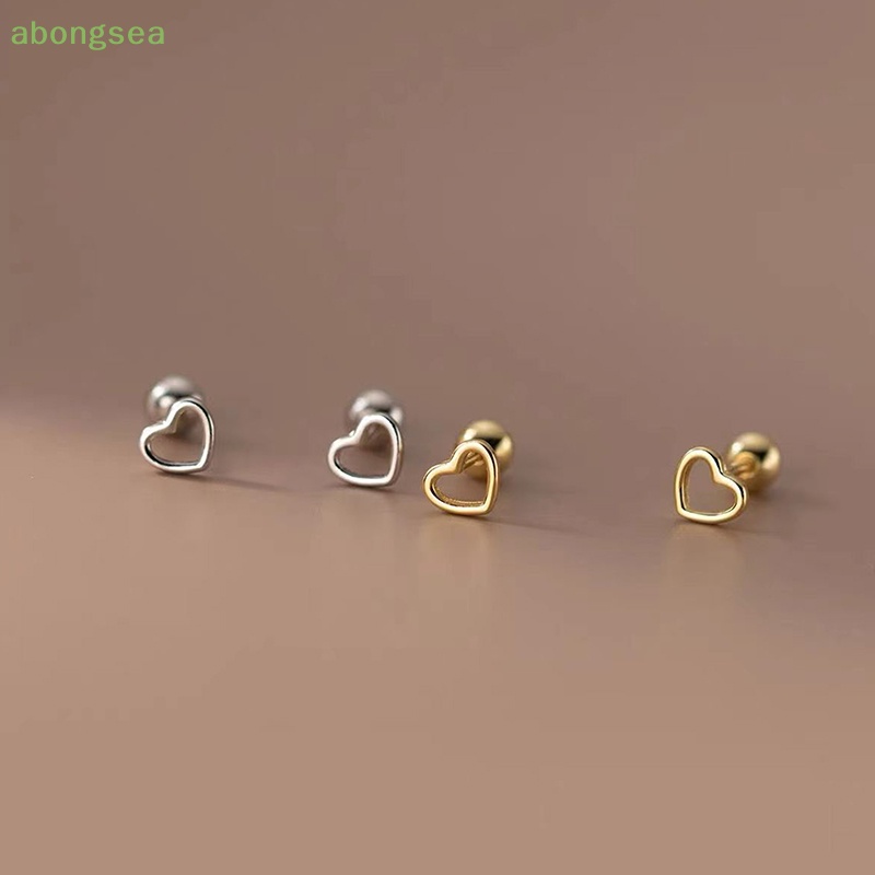 1 Đôi Khuyên Tai Hình Trái Tim Đơn Giản Thời Trang Cho Nữ