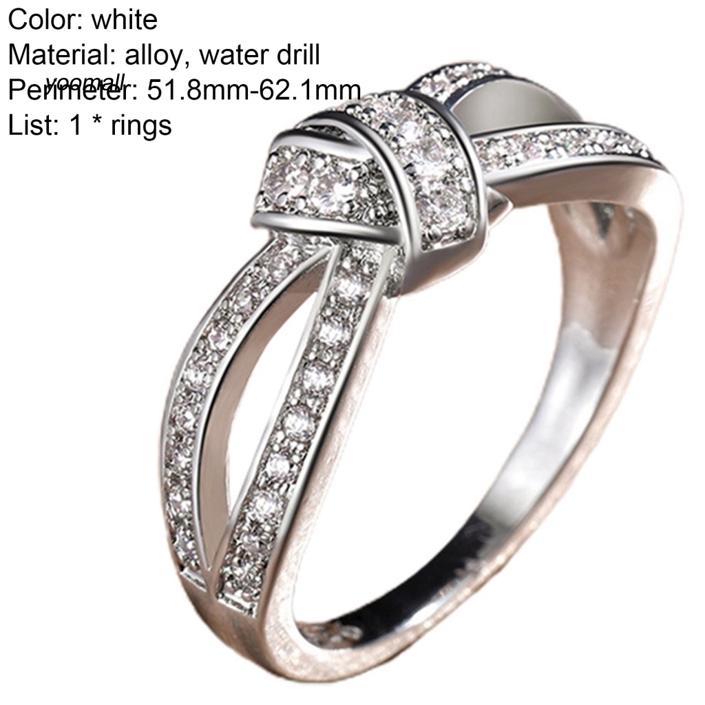 Nhẫn Hợp Kim Hình Nơ Xoắn Đính Đá Thời Trang Cho Nữ