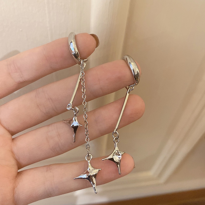 Bông Tai Y2K Dáng Dài Hình Ngôi Sao Đính Đá Thời Trang Cho Nữ