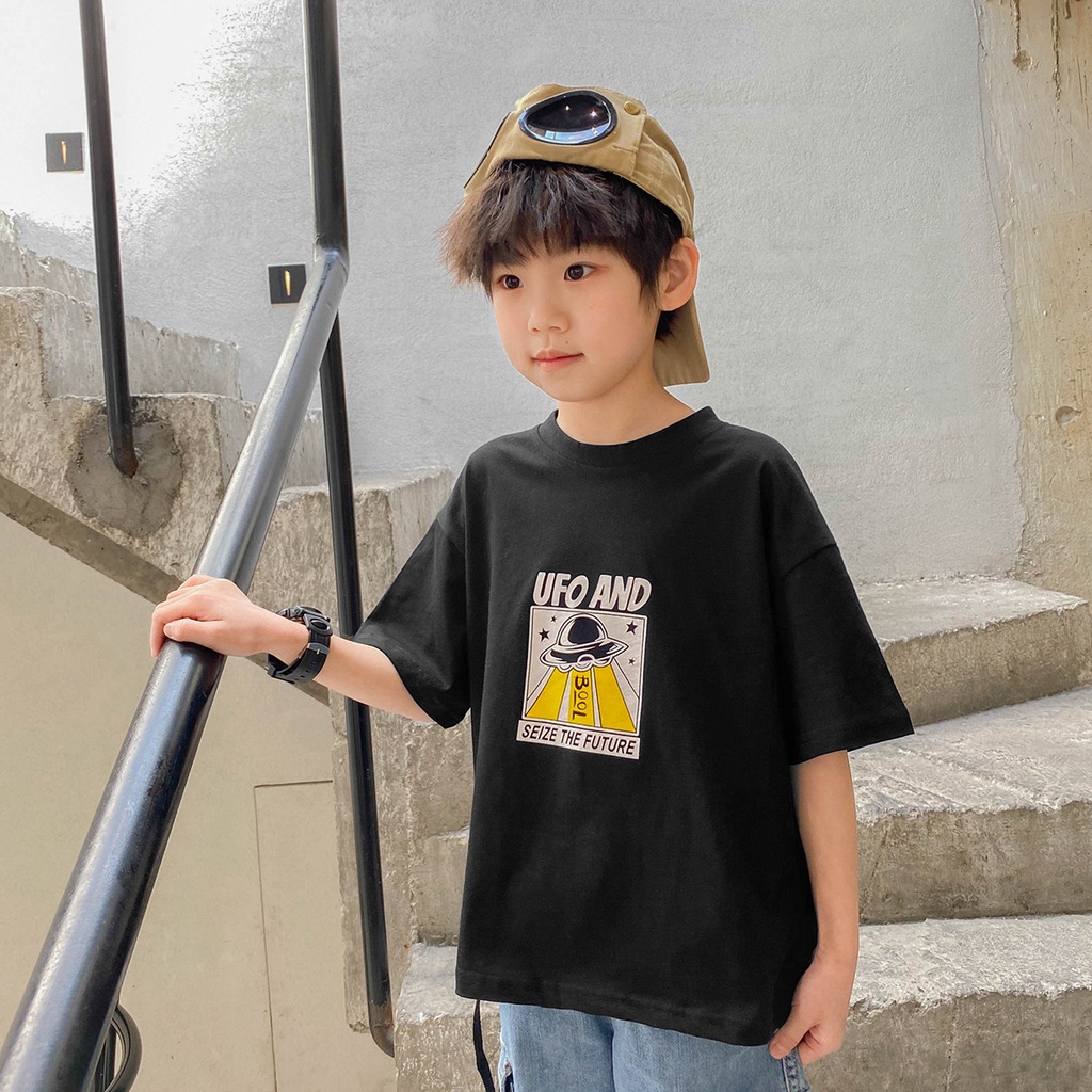 Áo Thun Cotton Tay Ngắn Phong Cách Hàn Quốc Phương Tây Thời Trang Mùa Hè Mới 2023 Cho Bé Trai