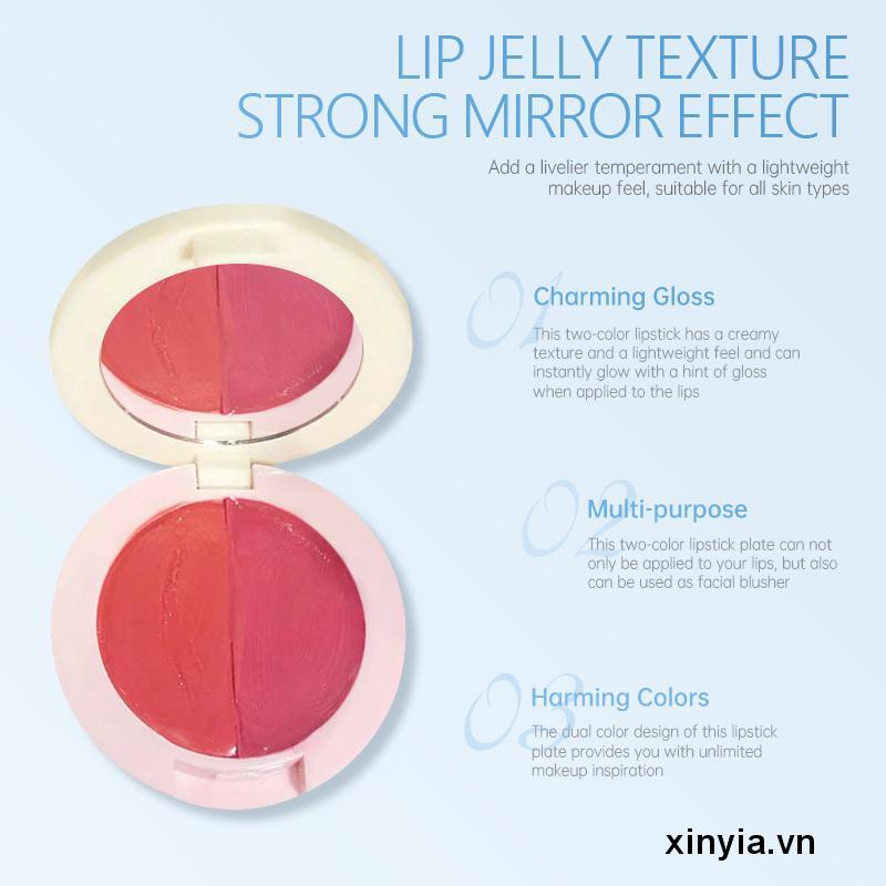 Bảng Son Môi Hai Màu Sắc Dưỡng Ẩm Hiệu Ứng Gương Mượt Mà
