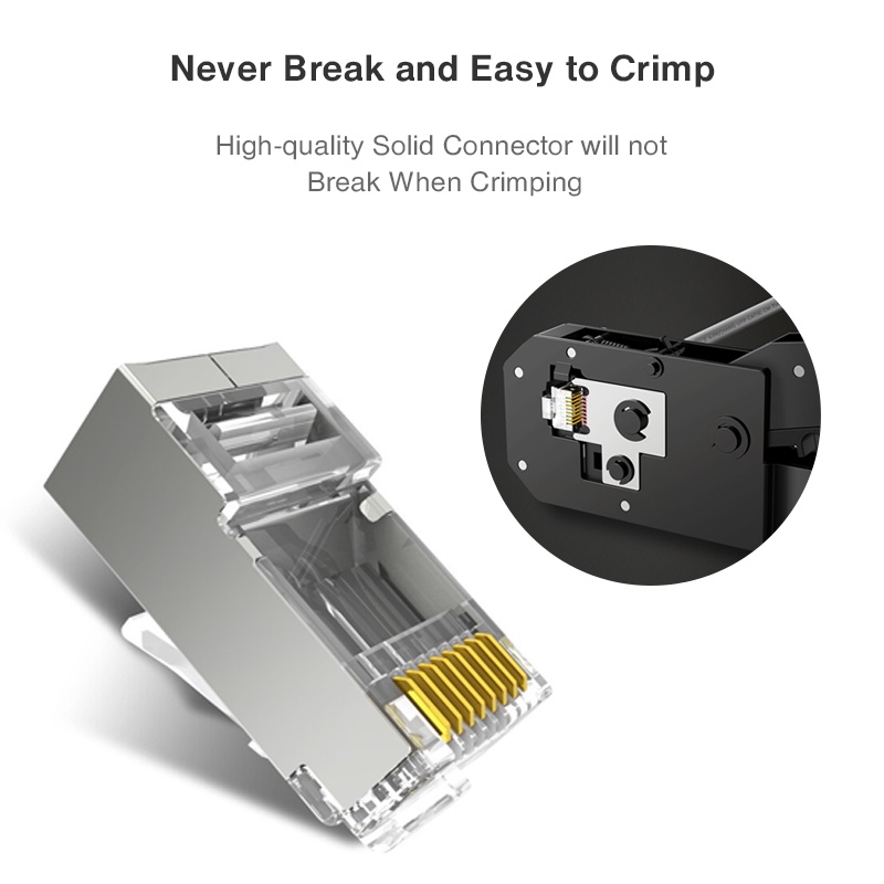 Đầu Nối Dây Cáp Mạ Vàng Cat6 Cat6a 30u 1.1mm / 1.2mm 8P8C