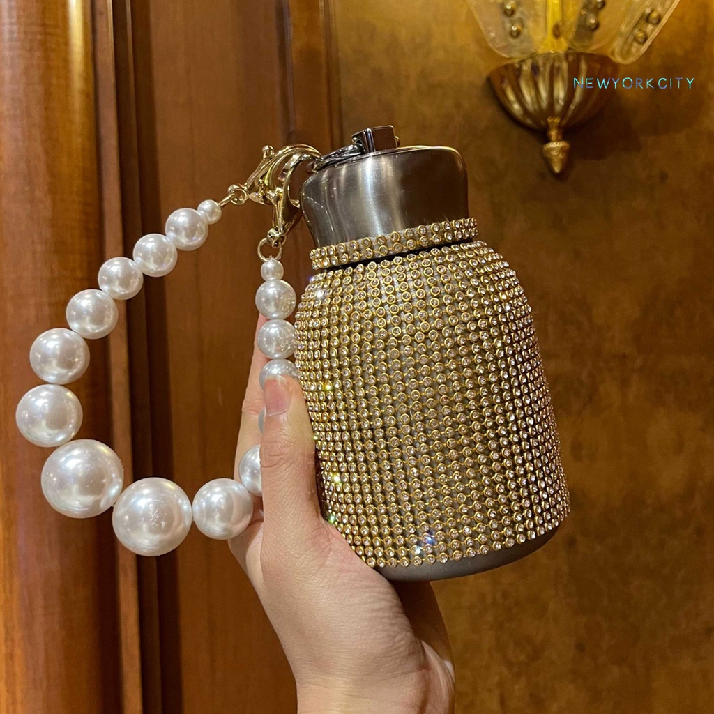 Bình Giữ Nhiệt Bằng Thép Không Gỉ 304 Đính Đá 300Ml