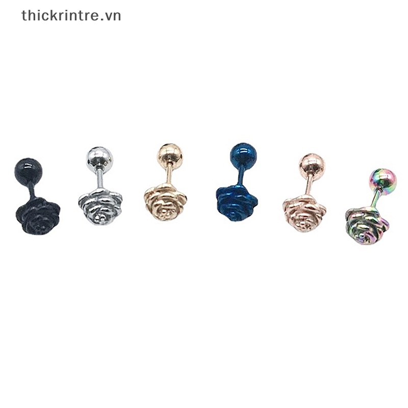 Khuyên Tai Hình Hoa Hồng Bằng Thép Không Gỉ Thời Trang