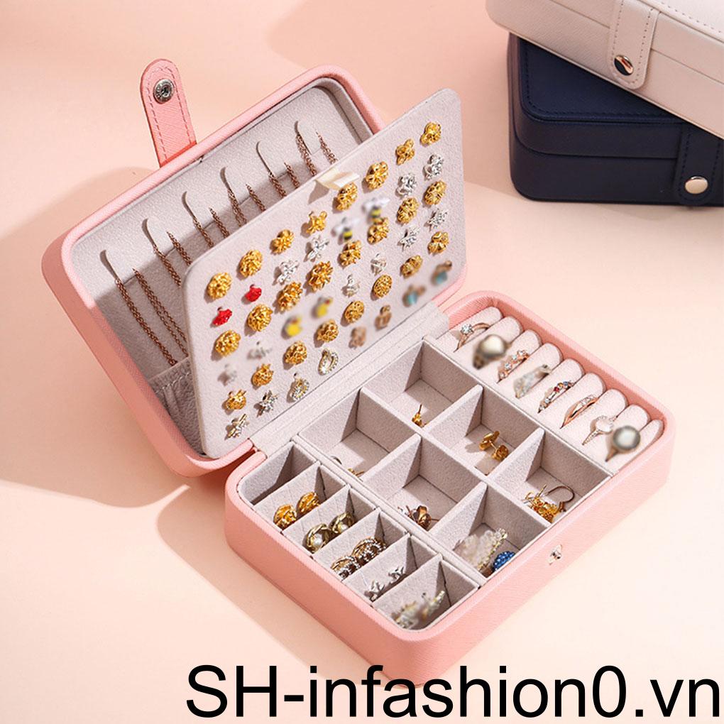 Hộp Đựng Trang Sức Hai Tầng Sức Chứa Lớn Có Thể Tháo Rời