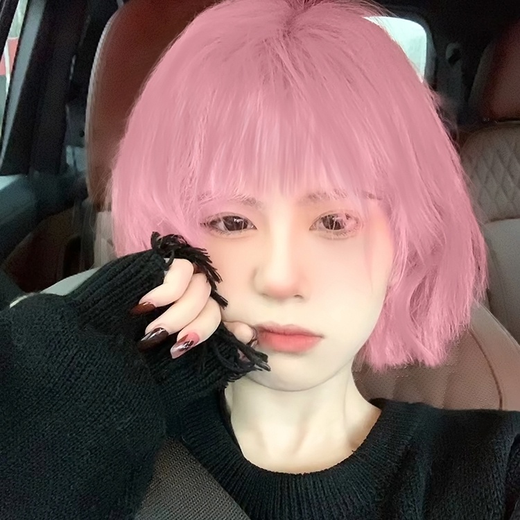 Bộ Tóc Giả Bob Ngắn Màu Hồng Ngọt Ngào Thời Trang Cho Nữ
