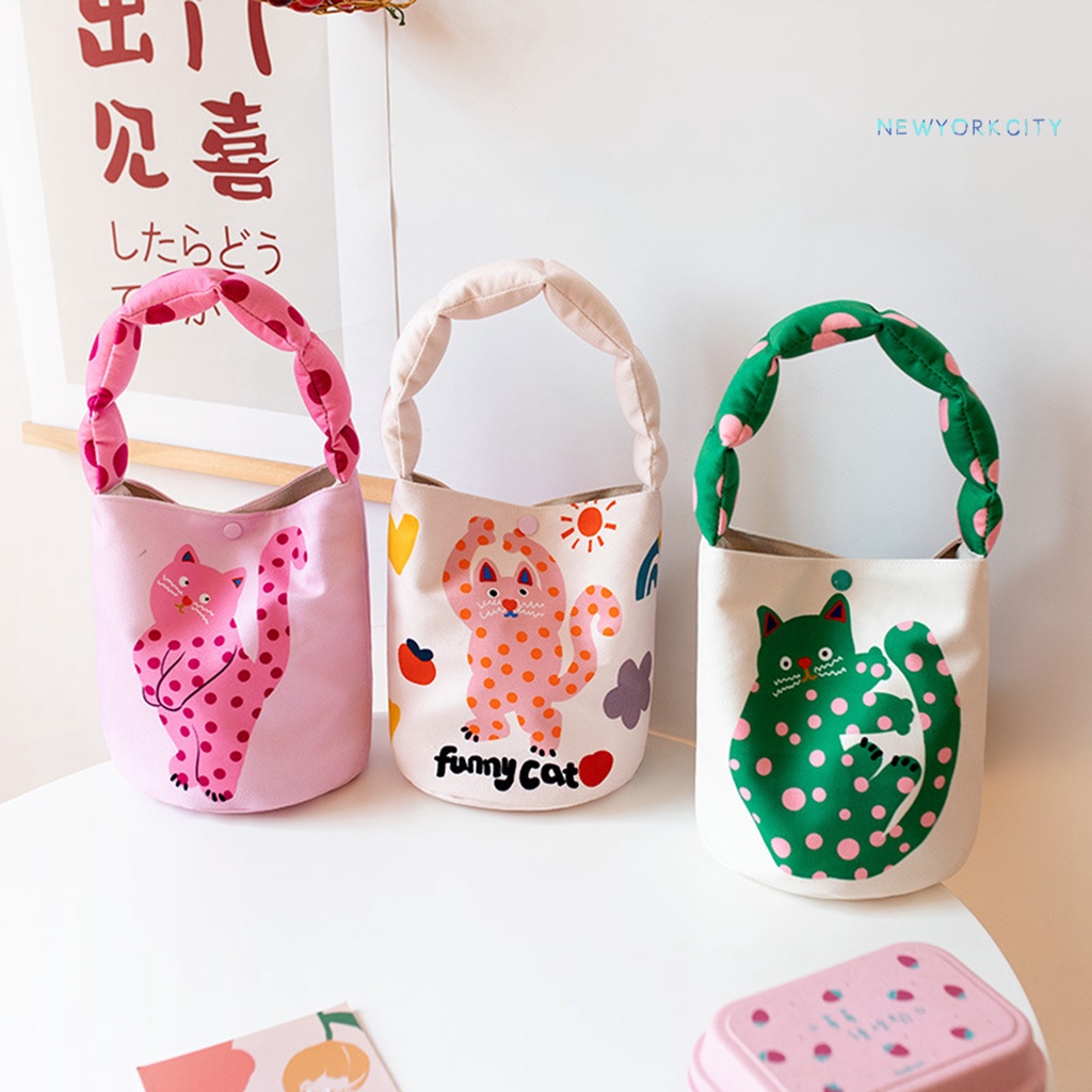 Túi Mua Sắm Cỡ Lớn In Họa Tiết Hoạt Hình Động Vật Có Nút Cài Tiện Dụng Cho Nữ