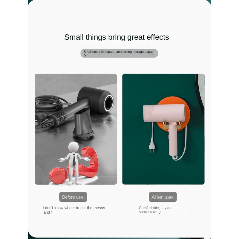 A - LIFE  Giá Đỡ Máy Sấy Tóc / Máy Sấy Tóc / Giá Đỡ Gắn Tường Tiện Dụng