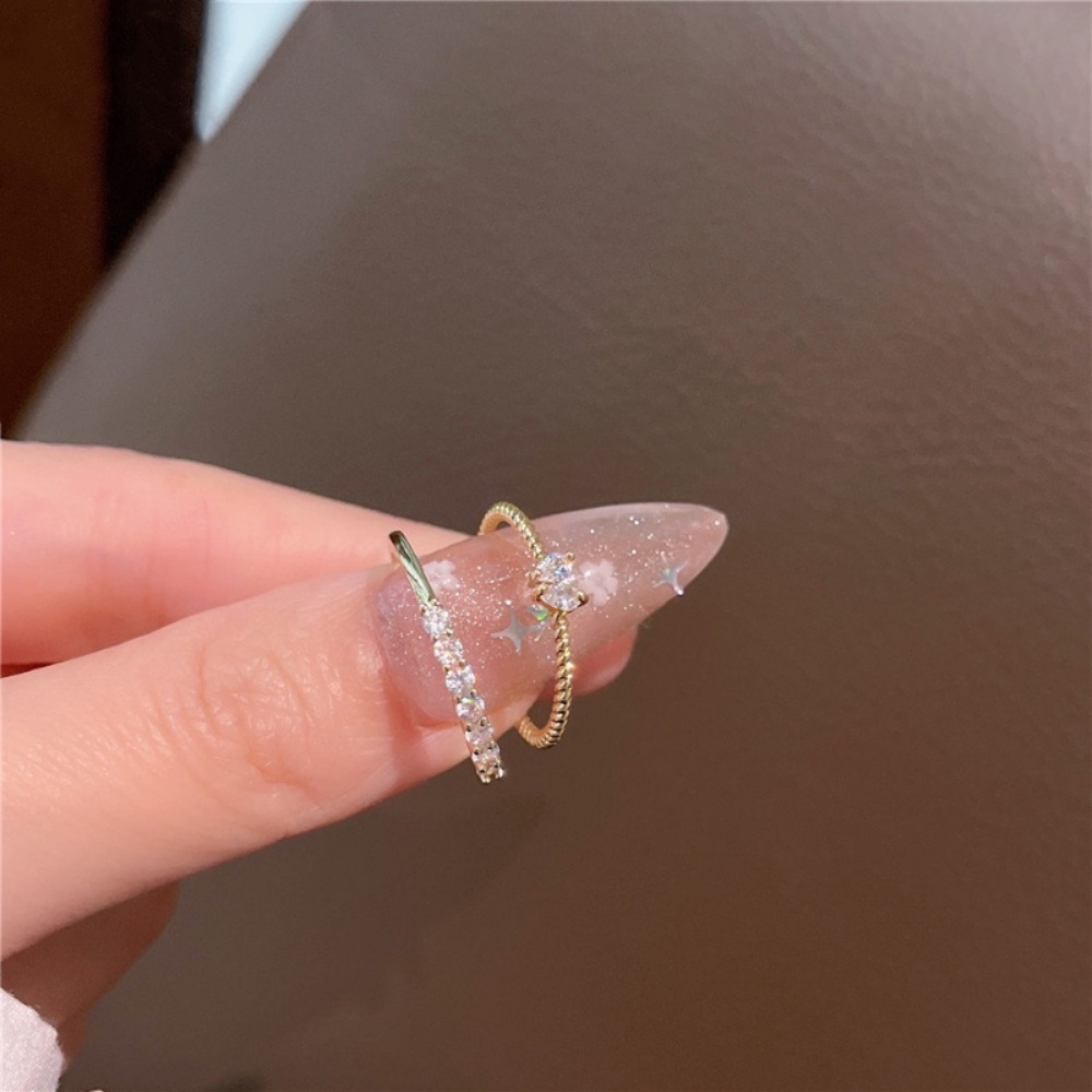 Nhẫn Hình Trái Tim Đính Đá Zircon Cao Cấp Phong Cách Hàn Quốc Dành Cho Nữ