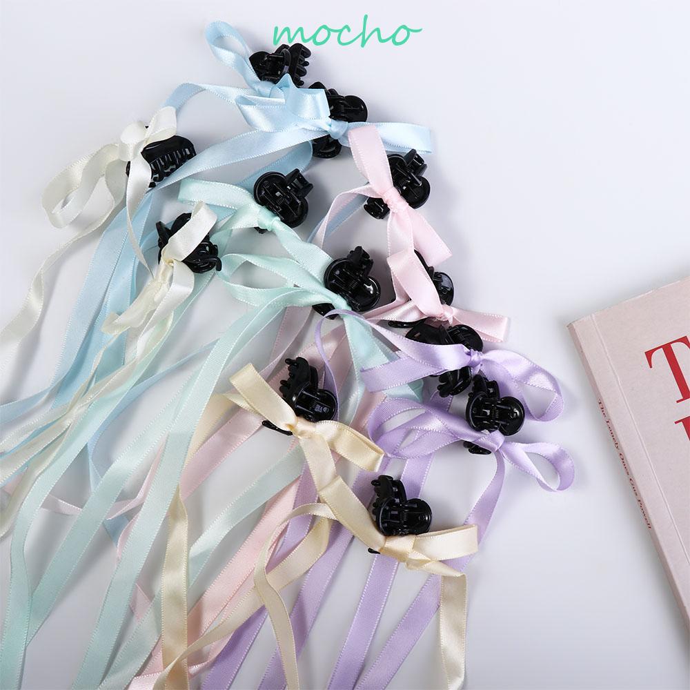 Kẹp Tóc Nơ Ruy Băng Mini Họa Tiết Hình Học Đơn Giản Dễ Thương