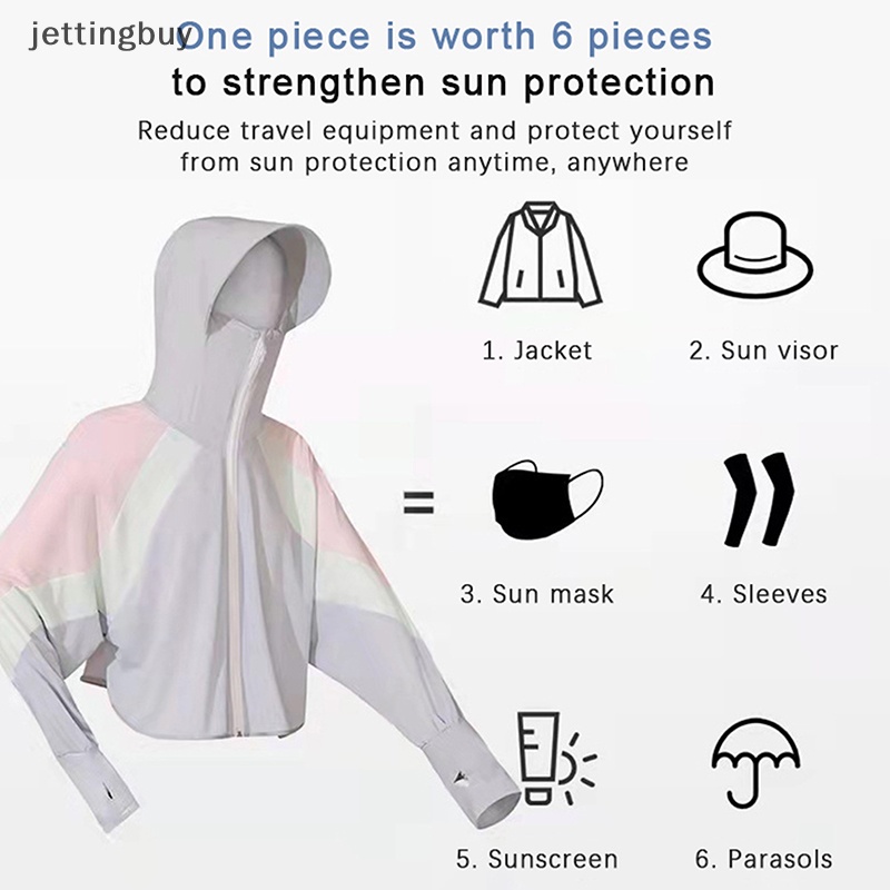 Áo khoác nữ JETTING lụa băng chống nắng chống tia UV UPF50+ họa tiết thỏ thoáng khí thời trang mùa hè