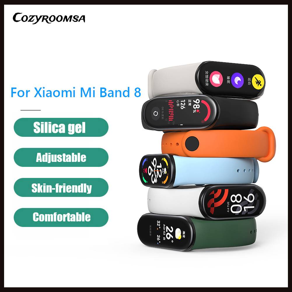 Dây Đeo Thay Thế Chất Liệu Silicon Màu Trơn Cho Xiaomi Mi Band 8