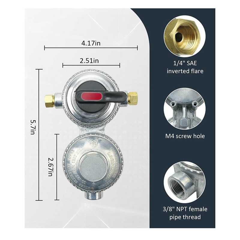 Bộ Điều Chỉnh Khí Propane 2 Khớp Tự Động 1 / 4 Inch SAE Cho Xe Hơi / Xe Tải