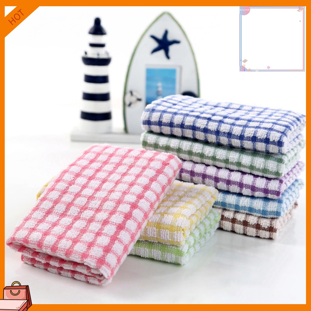 Khăn Cotton Mềm Thấm Hút Họa Tiết Kẻ Sọc Cho Nhà Bếp