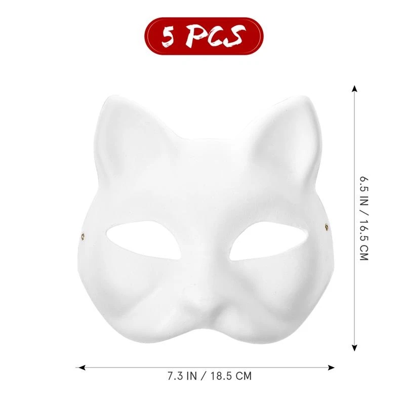 Set 5 Mặt Nạ Giấy Hóa Trang Halloween Hình Cáo Có Dây Thun Co Giãn