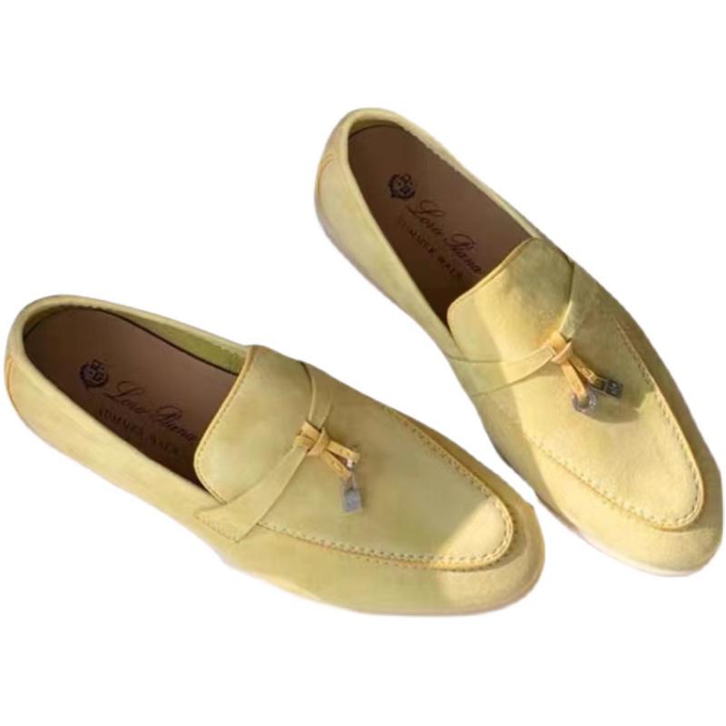 Giày Loro Piana Chính Hãng 100% Da Lộn Đế Mềm Phẳng Thoải Mái