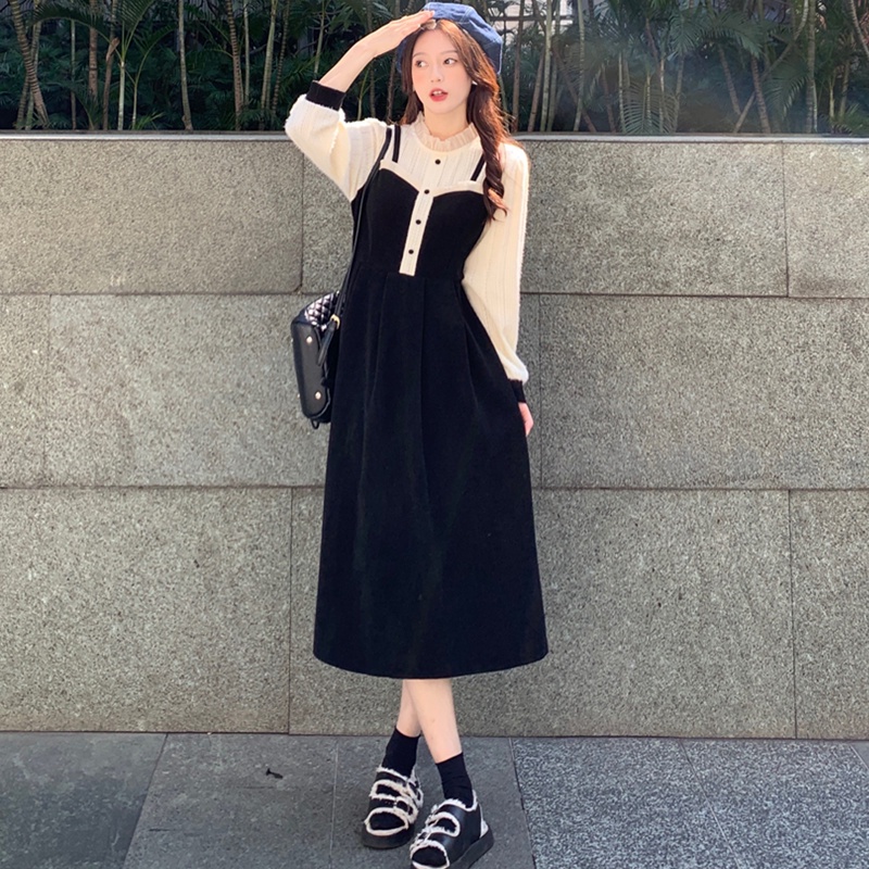 Đầm Midi Tay Dài Phong Cách Pháp Cổ Điển Thời Trang Sang Trọng Cho Nữ