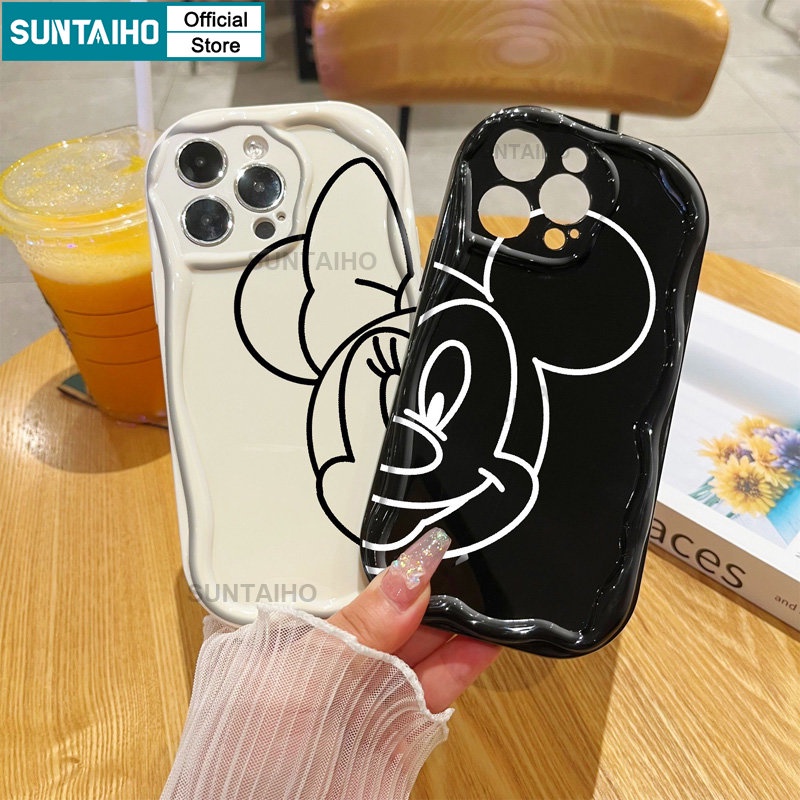 Suntaiho Ốp lưng ốp iphone DISNINI Ốp Điện Thoại In Hình MickeMinnie Cho iPhone 11 Pro Max 12 13 14 Pro Max 7 8 Plus X XR XS Max