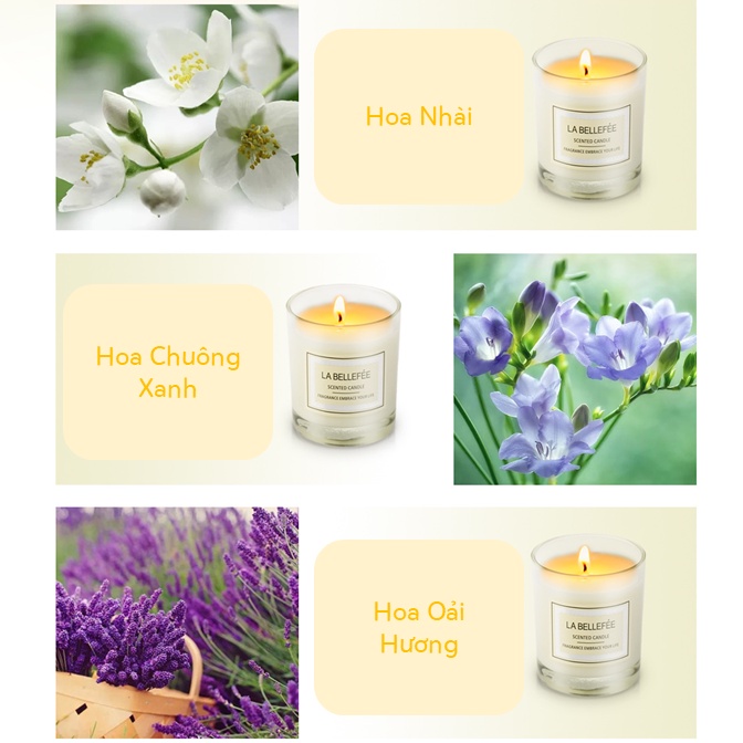 Nến thơm phòng ngủ thư giãn thoải mái mini xinh xắn có nhiều mùi dễ chịu