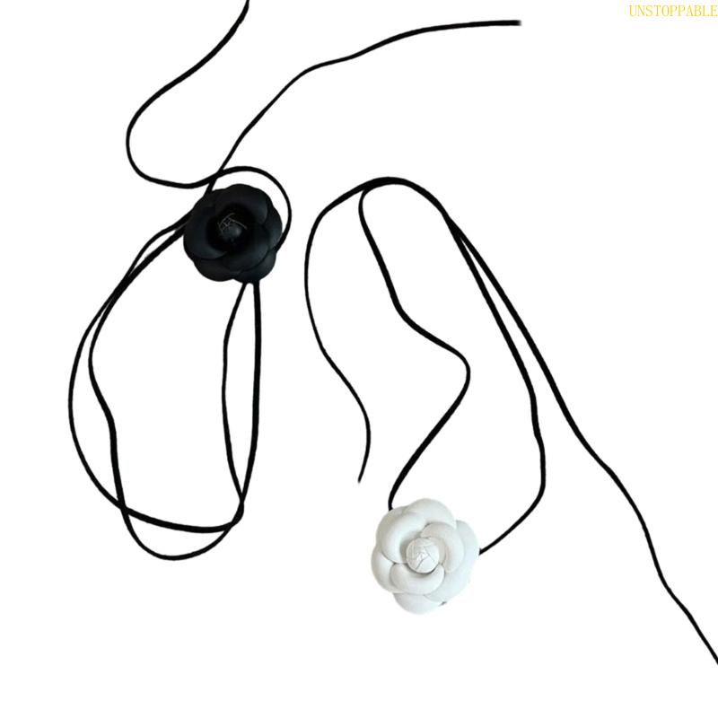 Vòng Cổ Choker Mặt Hoa Trà Thanh Lịch