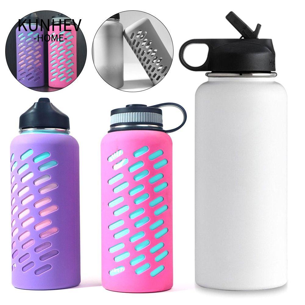 KUNHEV Vỏ Bọc Bình Nước Bằng Silicon 18 32 40oz Tiện Dụng Mang Theo Du Lịch Dã Ngoại Ốp