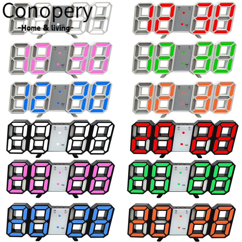 CONOPERY Đồng Hồ Báo Thức Điện Tử 3D Thông Minh Điều Khiển Bằng Giọng Nói Tiện