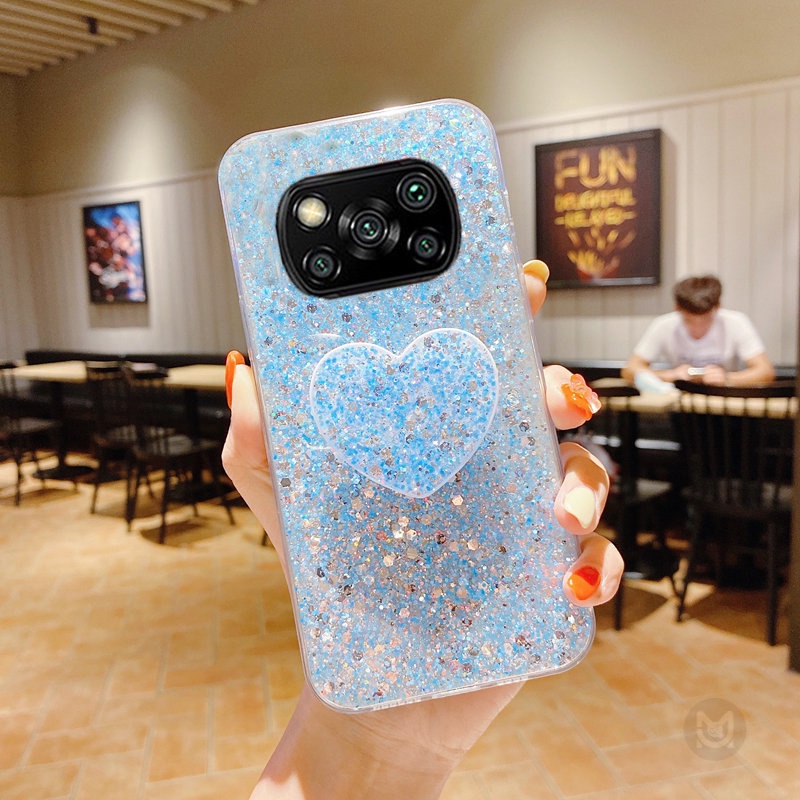 Ốp Điện Thoại Silicon Mềm Phối Kim Tuyến Cho Xiaomi Poco X3 X5 F5 Pro X3NFC X3GT M3 M3Pro F4 Mi 10T 11T Pro 11Lite