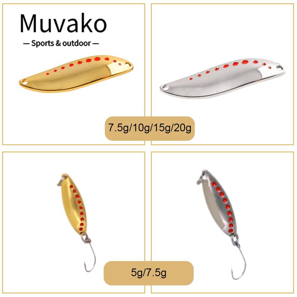 MUVAKO Mồi câu cá giả bằng kim loại 7.5g 10g 15g 20g có thể xoay vòng tròn nhiều màu sắc lựa chọn