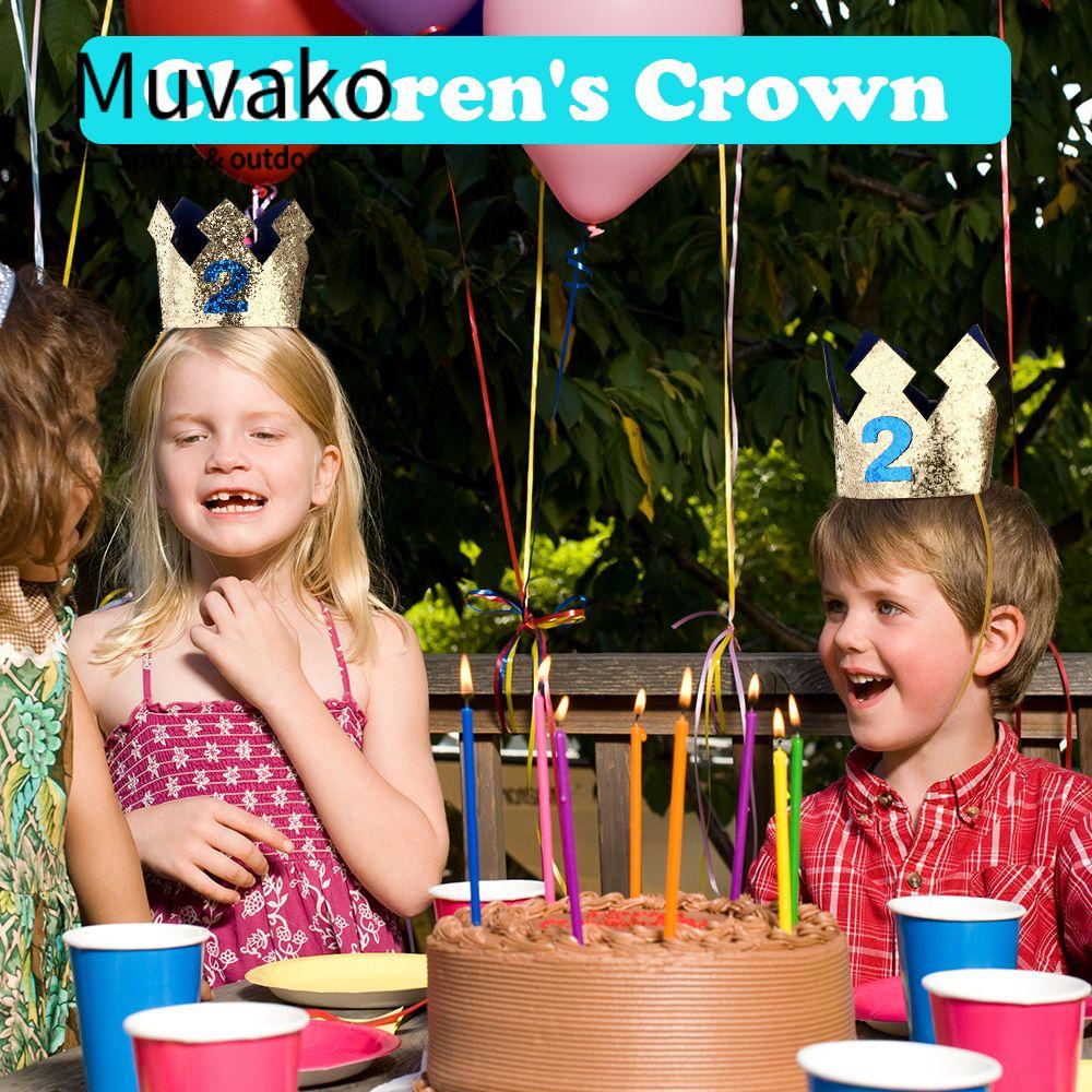 MUVAKO Mũ Nhựa Hình Vương Miện Trang Trí Bánh Sinh Nhật / Lễ Hội Cho Bé
