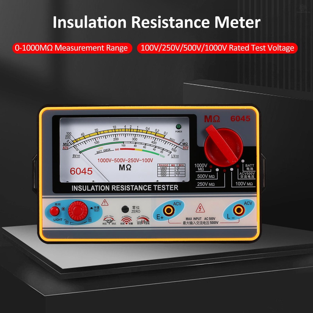 Đồng Hồ Đo Điện Trở Cách Nhiệt 0-2000M 100V / 250V / 500V / 1000V H