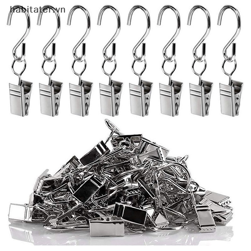 Set 10 Móc Treo Rèm cửa sổ Bằng Sắt Chắc Bền Và Bền