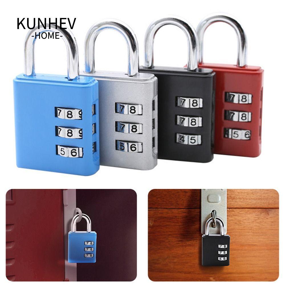KUNHEV Ổ Khóa Mật Khẩu 3 Chữ Số Di Động Tiện Dụng Cho Ba Lô Du Lịch
