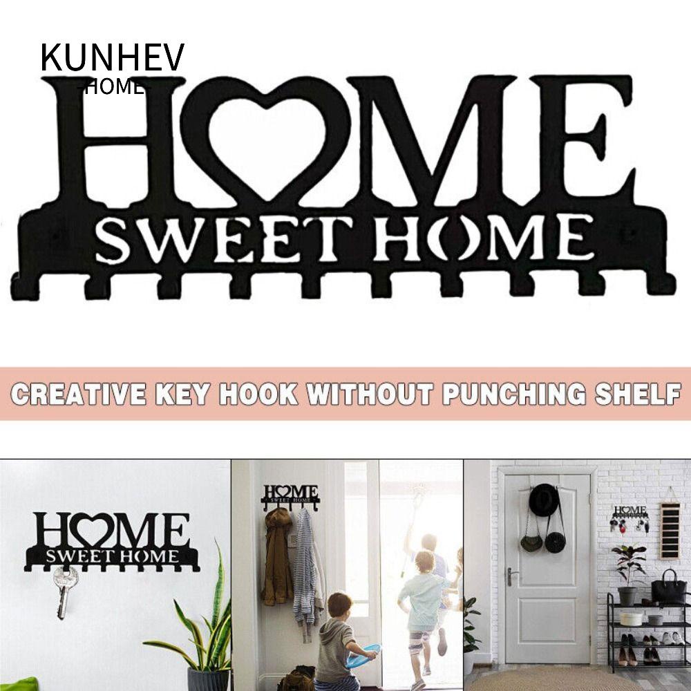 KUNHEV Móc Treo Chìa Khóa Bằng Sắt In Chữ Trang Trí Nhà Cửa