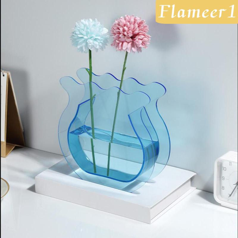 1 [Flameameer1] Lọ Hoa Acrylic Trong Suốt Tối Giản Trang Trí Nhà Cửa