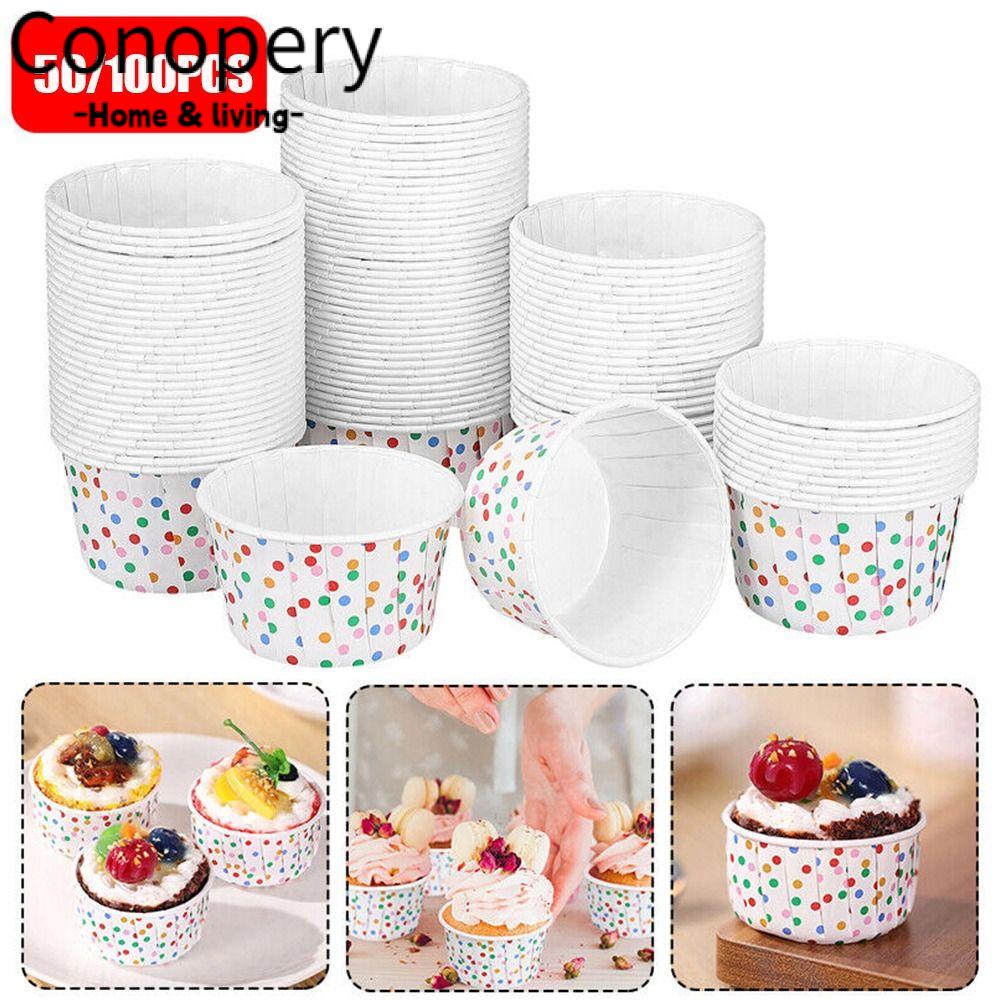 CONOPERY Set 50 / 100 Cốc Giấy Làm Bánh Cupcake Muffin