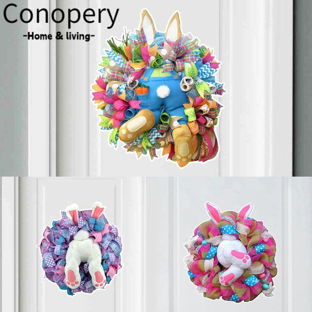 CONOPERY Miếng Dán Tường Trang Trí Hình Thỏ Phục Sinh Bằng PVC