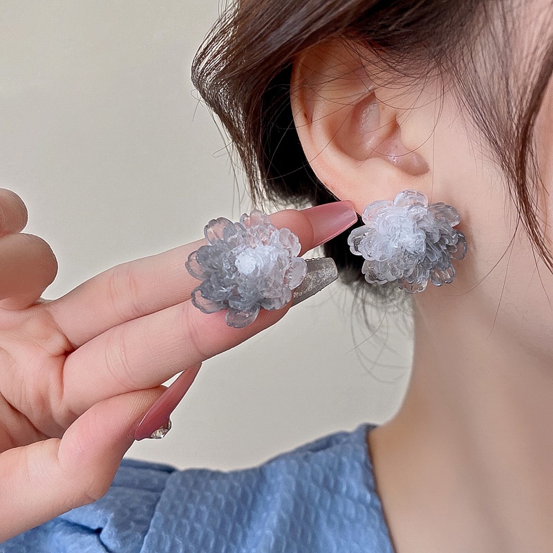 Khuyên Tai Ba Chiều Hình Hoa Nghệ Thuật Phong Cách Cổ Điển Mẫu Mới